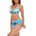 thumbnail image 1 of Halter String Bikini Sets, Elastic 3pcs Set Breathable Halter Bikini Swimsuit Back Ties  for Swimming Pool for Women Blue L, 1 of 6