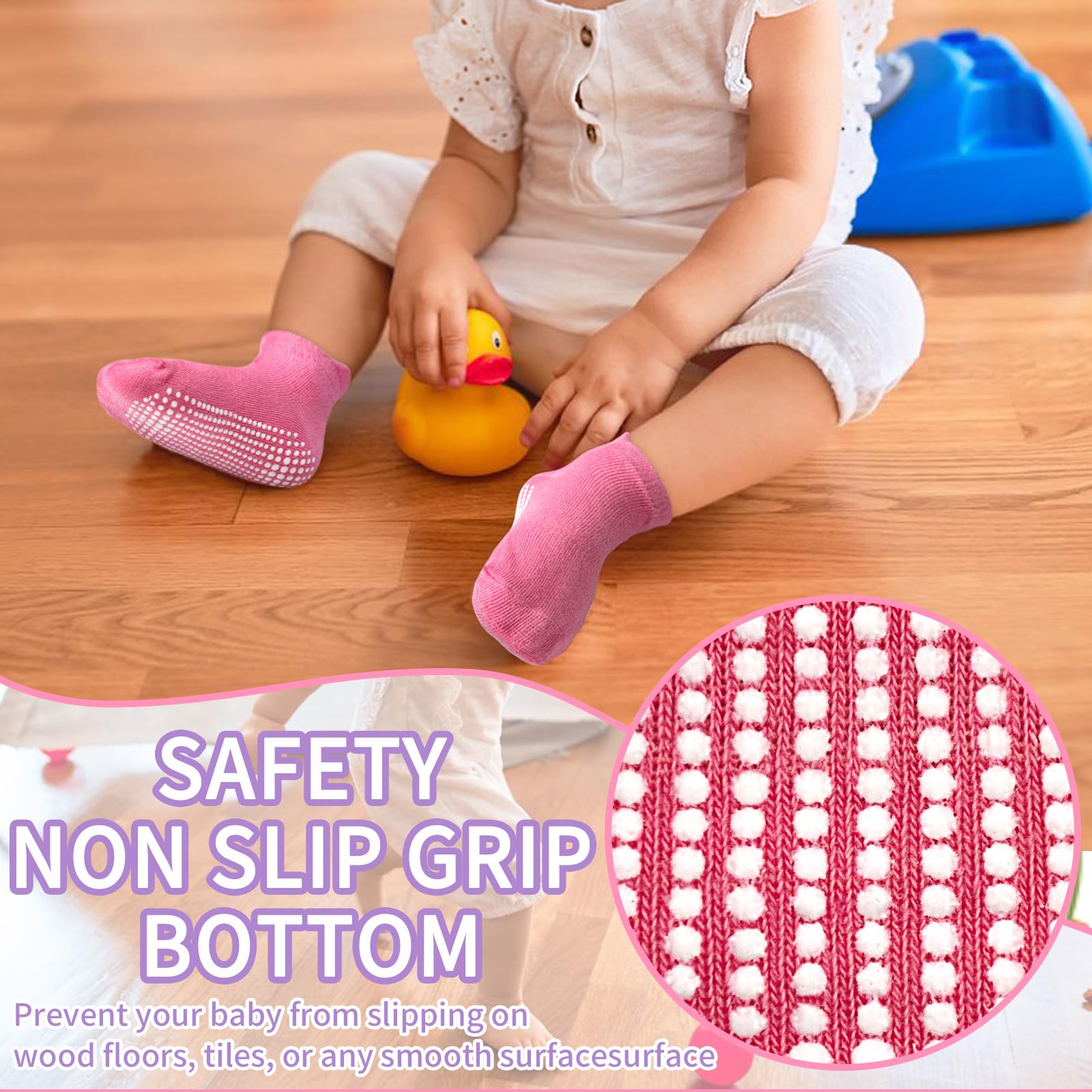 Hycles Toddler Girl Non-Slip Ankle Socks 12-Pair photo 3