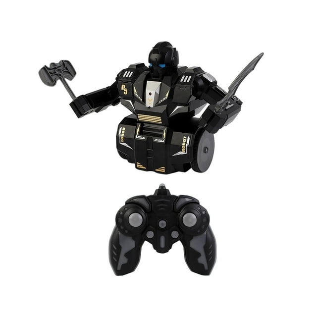 Robots de batalla RC, juego de lucha electrónico, pensamiento lógico, carga USB, movilidad articular, juguetes robot para niños, juguetes de control remoto para niños. Negro