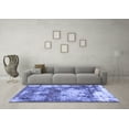 thumbnail image 3 of Ahgly Company Machine Washable Indoor Round Abstract Blue Modern Area Rugs, 5' Round, 3 of 4