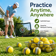 Infidev 20Pcs/Pack Golf Balls Stripe Foam Sponge Balls Practice Training Aids for Men and Women