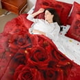 thumbnail image 4 of Castle Fairy Boys Girls Romantic Floral Red Rose Twin Bedding Sets 7-Piece,Happy Valentine's Day Bedding Comforter Set Microfiber,Bling Gold Glitter Breathable Sheet Sets,Luxury Bedroom Decor, 4 of 8