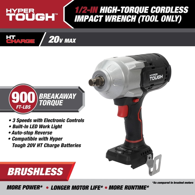 Hyper Tough 20V Max Brushless 1/2 in. Impact Wrench, 900 ft.-lbs. photo 4