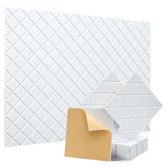 12 Pack Soundproof Wall Panels,12x12x0.4In Self Adhesive Sound Absorbing Panels,for Recording Studio,Office,White