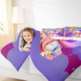 thumbnail image 4 of Manfei Floral Rainbow Unicorn 3 Pieces Queen Comforter Set,Galaxy Stars Ultra Soft Bedding Sets,Monogrammed Letter Bedding Comforter Set,Lightweight Girls Bedroom Decor,Reversible, 4 of 8