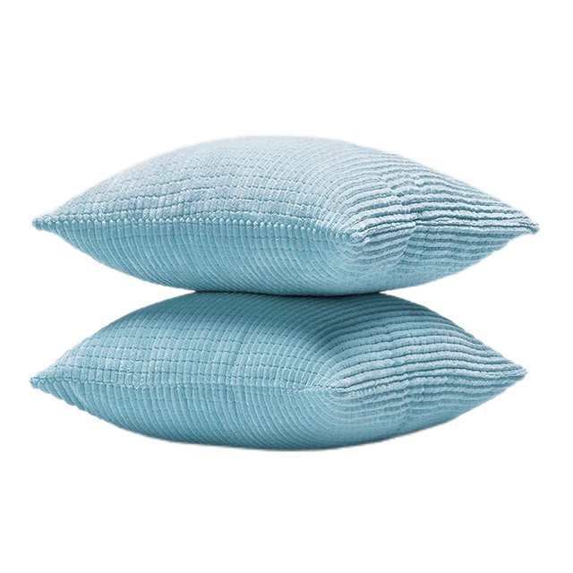 Funda de cojín con diseño de rayas, juego de 2, fundas de cojín de pana, fundas de almohada sólidas y suaves para sofá de dormitorio Ormromra CZJJ-ZC15-3