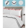 thumbnail image 4 of Quilts Full Size Bedding Set, Ocean Coral Lightweight Quilted Comforter, Coastal Sea Fish Starfish Coral Summer Red Soft Reversible Bedspread Coverlet with Pillow Covers for All Season, 78" x 90", 4 of 7