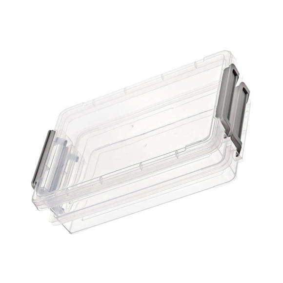 Ensemble de 2 Boîtes de Classement Portables, Empilables et Anti-Poussière, Étui en Plastique Transparent pour Documents et Photos A4