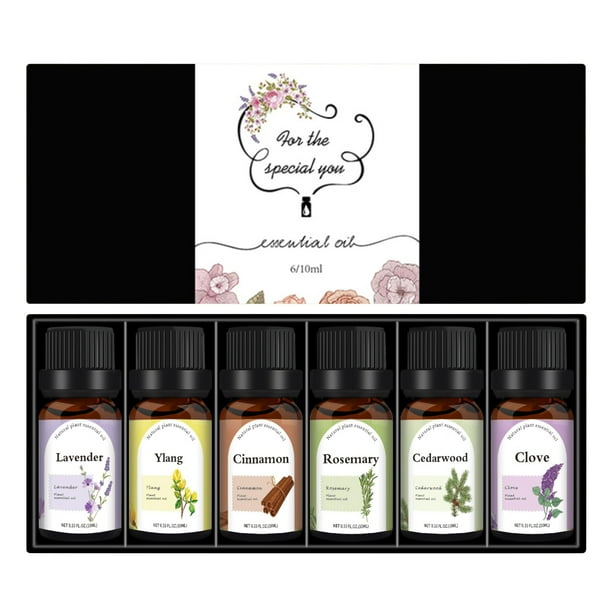 Aceites esenciales 6 piezas/10 ml Vela Unilateral Aromaterapia Naranja dulce Aceite de árbol de té Lavanda Material de vela DIY Aceite esencial de aromaterapia soluble en aceite (Compre 2 y ahorre 10