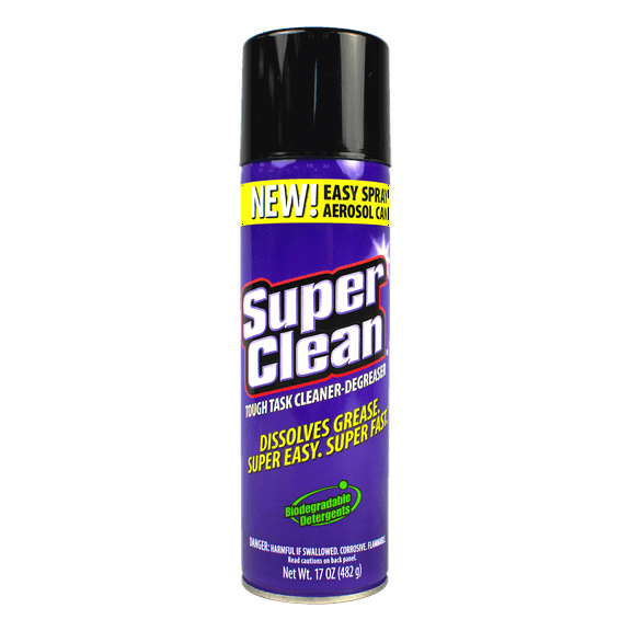 Super Clean 17oz Aerosol Cleaner Degreaser - Foaming Action Cleans & Removes Grease, Wax, Tar & More