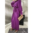 thumbnail image 3 of Side Tie Overlap Hem Dress, Purple, Small, 3 of 4