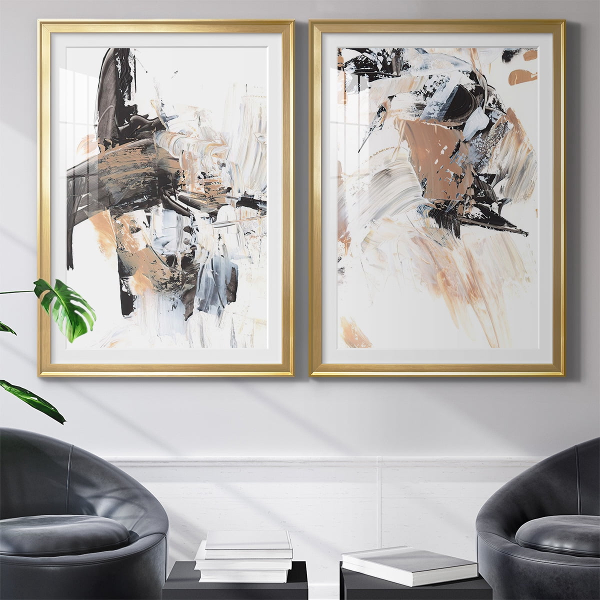 Wexford Home Ruckus I Premium Framed Print, 30.5" x 42.5" - Ready to Hang, Gold (Set of 2)