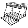 thumbnail image 4 of Twin-Over-Full Bunk Bed with Sturdy Steel Frame, Metal Bunk Bed with Twin Size Trundle and Two-Side Ladders (Black), 4 of 6