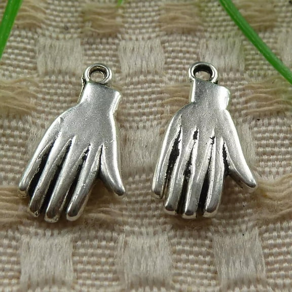 HOOUN 240 Pcs Tibetan Silver Hand Charms Pendant 19X10MM S4287 DIY Jewelry Making