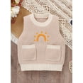 thumbnail image 2 of Suealasg Toddler Sweater Vest for Girls Boys Sleeveless Contrast Color Sunlight Bear Knit Vest 6M 1T 2T 3T Baby Boys Girls Fall Winter Clothes, 2 of 6