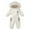White, variant on IROINNID Toddler Kids One-piece Puffer Snowsuits Overalls Ski Suits Winter Waterproof Coats Solid Jumpsuits