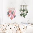 thumbnail image 6 of Dserhfy Wall Decor Large Boho Macrame Handmade Yarn Woven Wall Art Leaf Tapestry Wall Hanging with Faux Feathers for Home Decor, 6 of 7