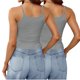 thumbnail image 4 of Puntoco Camisola de cuello cuadrado para mujer, sexy y de moda, con cuello redondo, color sólido, ajustada, 4 of 5
