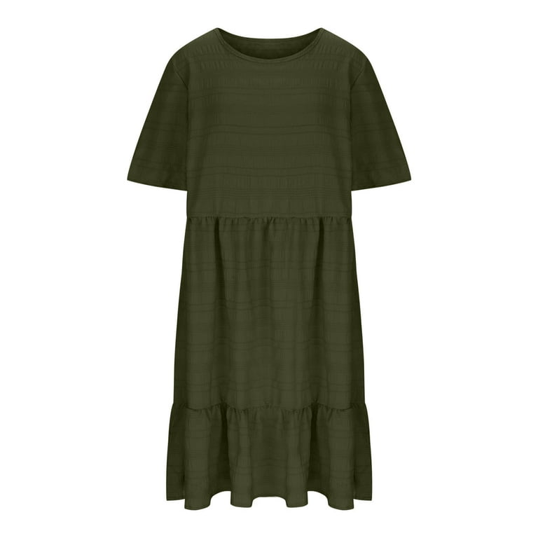 tiered jersey dresses Green Short Tiered Jersey Dress | WHISTLES