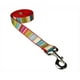 Sassy Dog Wear Red Stripe --MULTI3-L 6 Pi. Multi Stripe Laisse pour Chien- Red - Moyen – image 1 sur 1