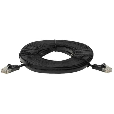 SF Cable Cat6 UTP Flat Ethernet Cable, 50 feet- Black