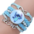 thumbnail image 4 of Stitch Disney pulseras de cadena de cuerda trenzada azul Anime Stich Lilo & stitch pulsera de cuero moda chico juguete joyería regalos de navidad, 4 of 5