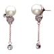 thumbnail image 1 of Aretes Ocean Heart OH15-416, baño de oro rosa con perla e incrustaciones de cristales en color blanco. Ocean Heart OH15-416, 1 of 2