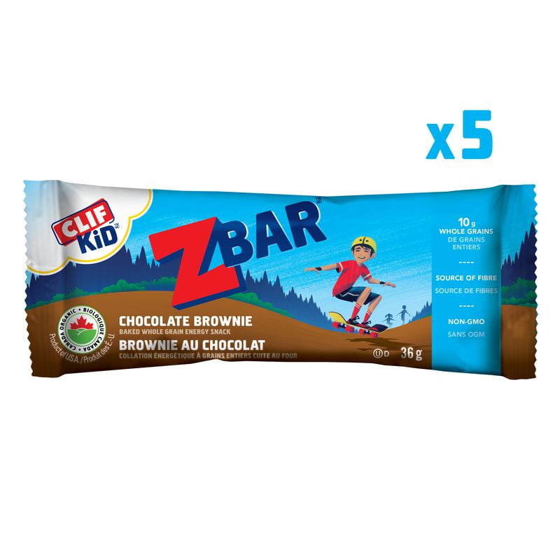 Clif Kid Zbar Brownie au chocolat Barre énergétique biologique 5 x 36 g