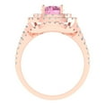 Clara Pucci 14K Rose Gold Round Cut 1Ct Simulated Pink Diamond