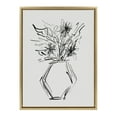 thumbnail image 3 of DesignOvation Sylvie BB Line Drawn Flower Vase Hexagon Framed Canvas Wall Art by Border Bloom, 18x24 Bright Gold, Minimalist Flower Home Décor, 3 of 7