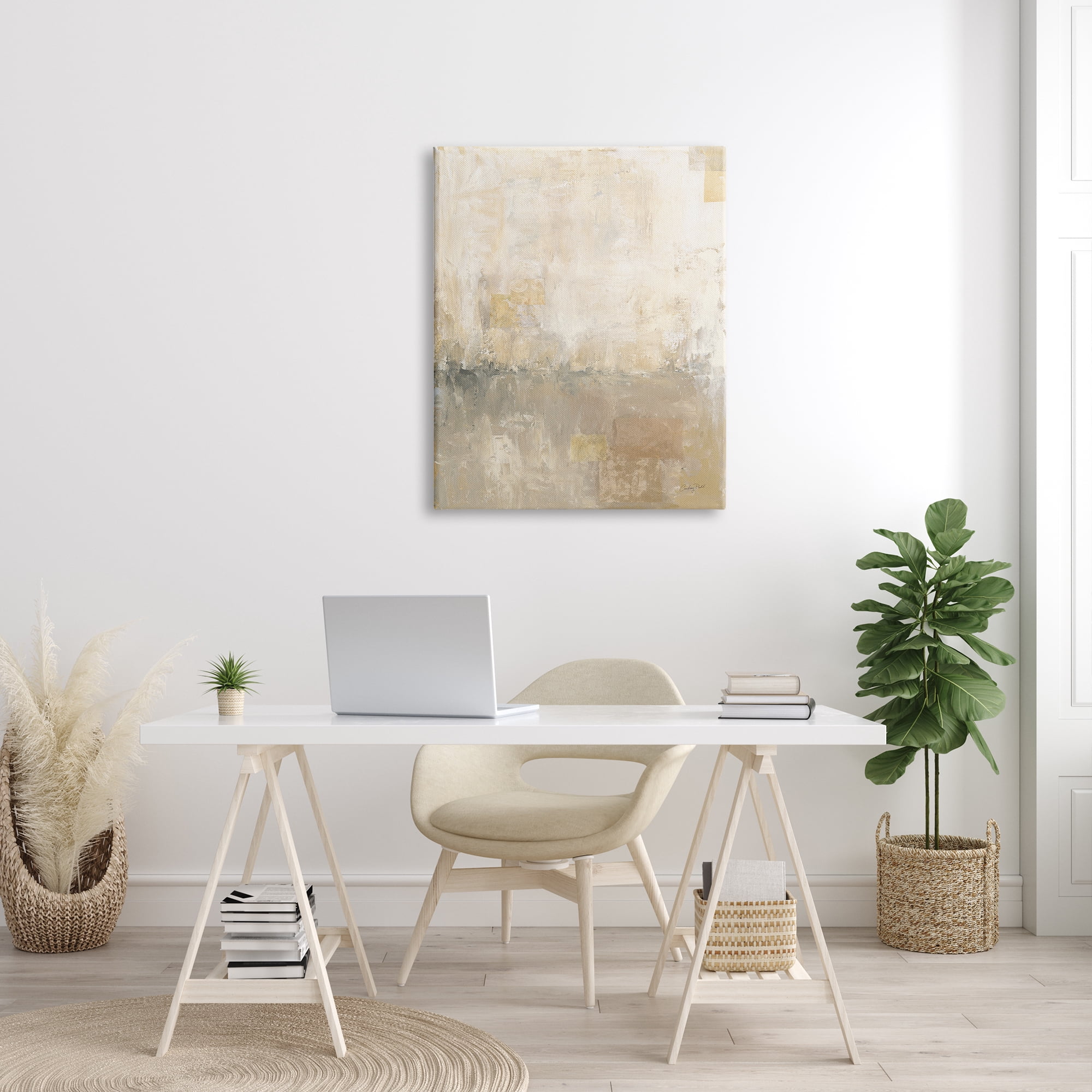 Stupell Industries Abstract Desert Horizon Landscape Distressed Grey Beige Shapes, 30 x 40, Design by Courtney Prahl