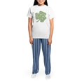 thumbnail image 4 of CafePress - Skulls Shamrock Women's Light Pajamas - Women's Short Sleeve Print T-Shirt and Pants Light Cotton Pajama Set, 4 of 7