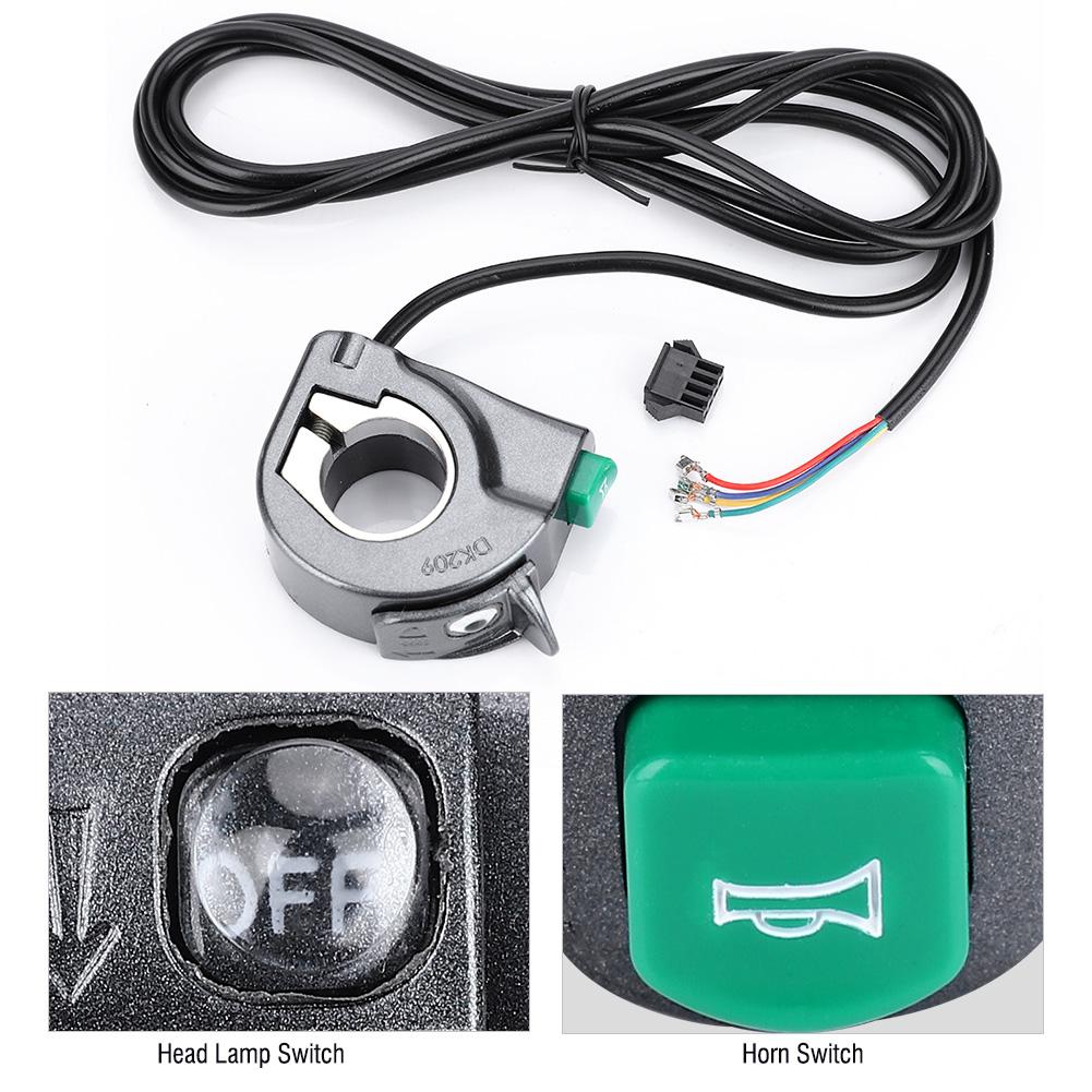 Tebru Electric Bike Headlight Horn Switch,Electric Bike Horn Switch,2