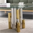 thumbnail image 2 of JERFIT 48 inch Modern Gold Coffee Table with Clear Tempered Glass Top, Stainless Steel Rectangular Cocktail Table for Living Room, 2 of 6