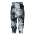 thumbnail image 4 of Zylarhe Women's Pants Women's Casual Capris High Waist Tie Dye Print Drawstring Joggers Comfortable Pants Soft Stretchy Yoga Trousers Trendy Athletic Bottoms, 4 of 5