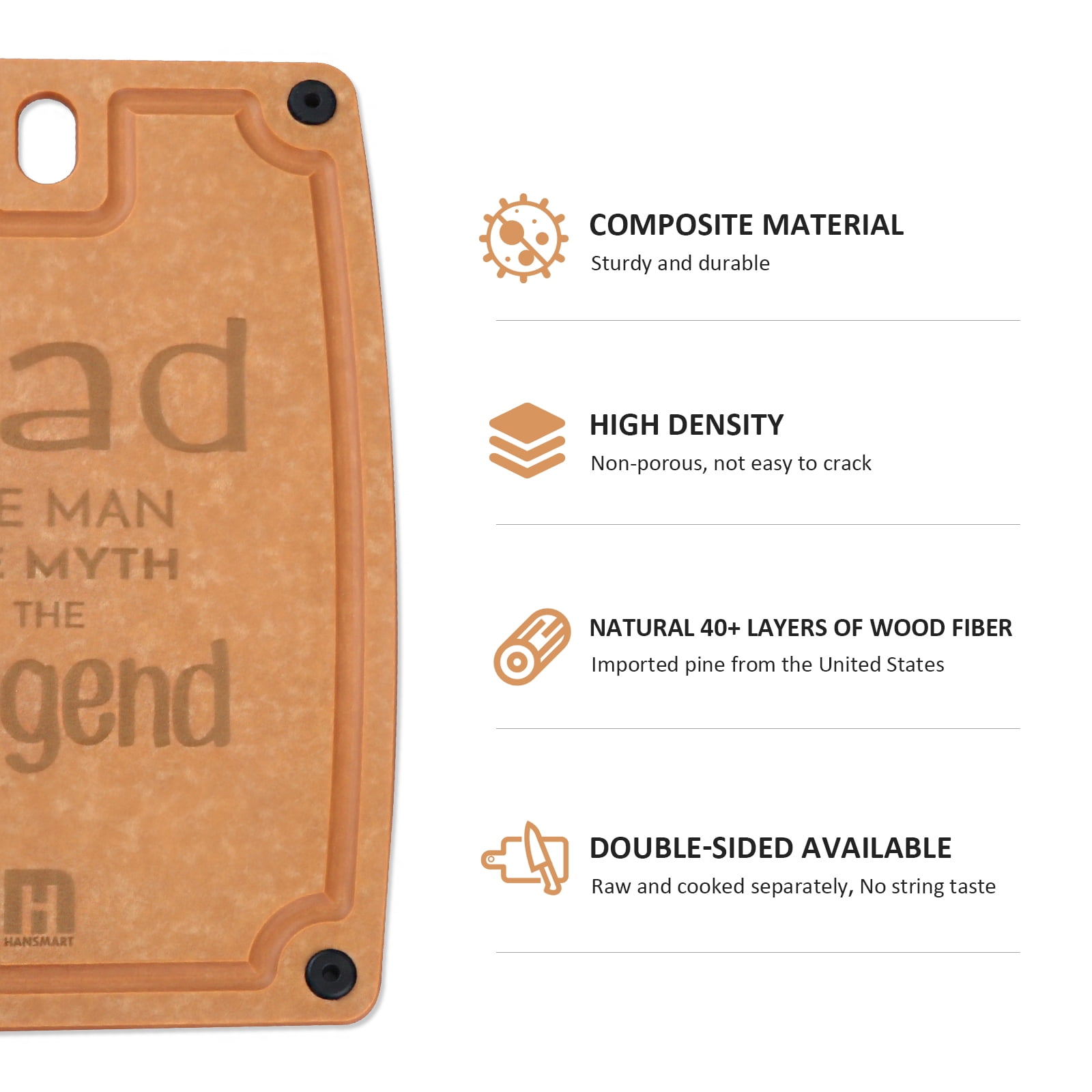 Hansmart 2 Pack Composite Dishwasher Safe Cutting Board Set