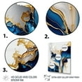 thumbnail image 3 of Designart Abstract Geode Gold And Blue Marble Shape III Canvas Wall Art, 3 of 5