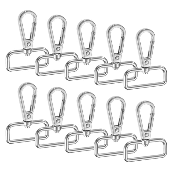 Uxcell Lobster Claw Clasps [10pcs] - Zinc Alloy Swivel Trigger Snap Hook Use for Keychain Making & DIY Craft - [Silver White - 2 x 1.6IN]