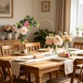 thumbnail image 6 of DIY Wreath Metal Ring With Wooden Base - Floral Arrangement for Wedding Centerpieces Table Decor and Party Ornament, 6 of 6