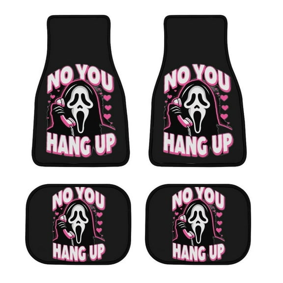 Scream Ghostface Car Floor Mats 4PC Set Anti Skid Vehicle Floor Mat Car Carpet for Front Rear Seats Universal Auto Interior Accessories