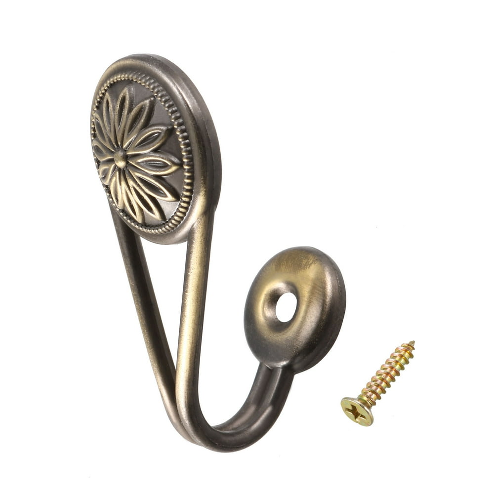 Decorative Curtain Drapery Holdback Wall Mounted Hook for Window Bronze