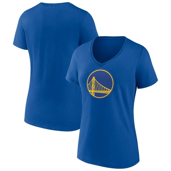 Women's  Royal Golden State Warriors Primary Logo V-Neck T-Shirt