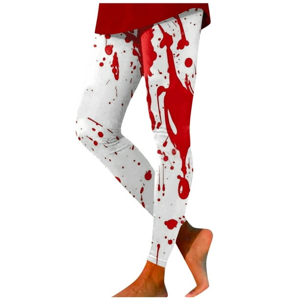 MKLEKYY leggins deportivos mujer Pantalones de Yoga estampados rojos informales para mujer Leggings