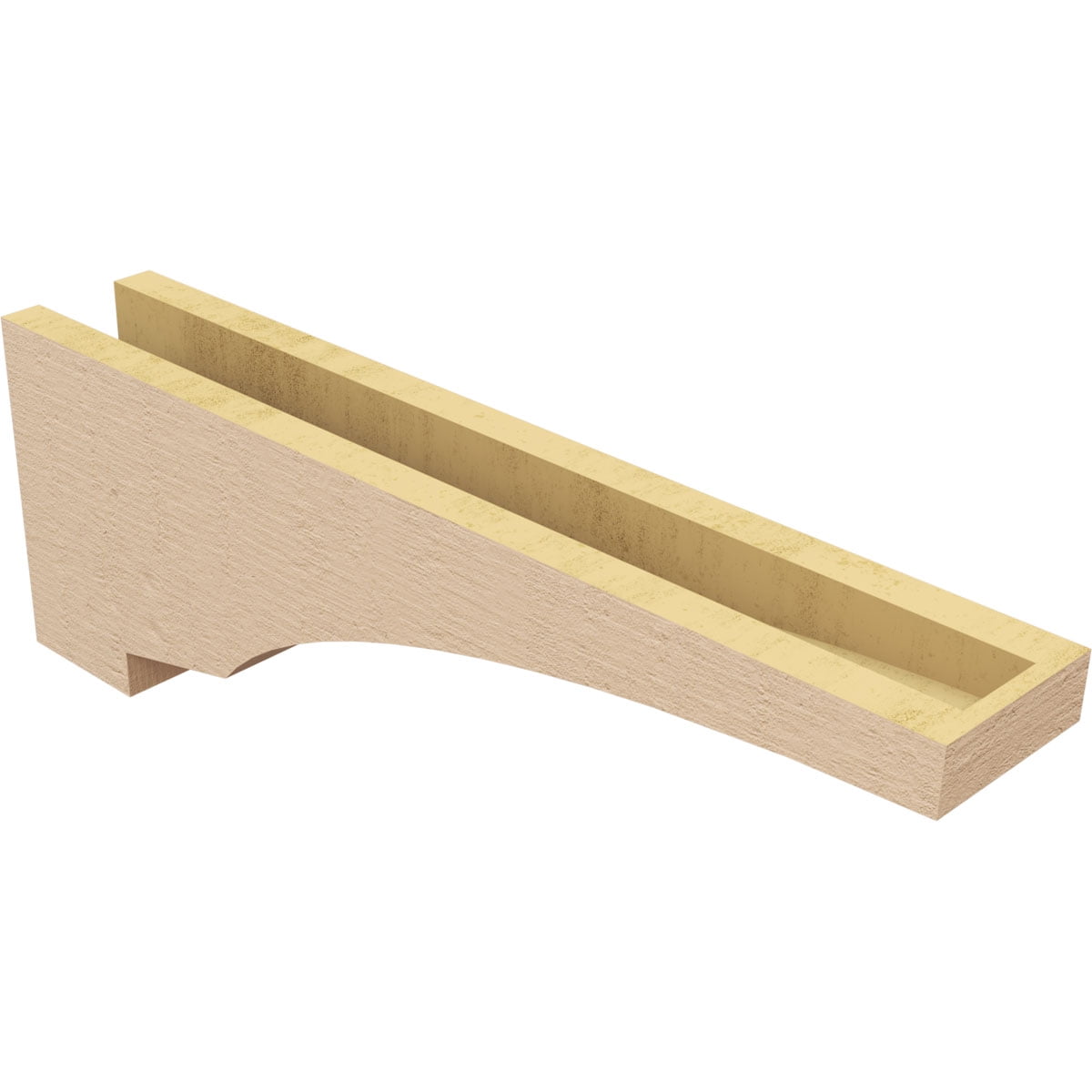 4"W x 24"D x 8"H Thin Moab Rough Cedar Woodgrain TimberThane Corbel, Primed Tan