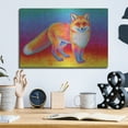 thumbnail image 6 of Luxe Metal Art 'Rainbow Red Fox' by Rebecca Wang Art, Metal Wall Art, 16"x12", 6 of 9