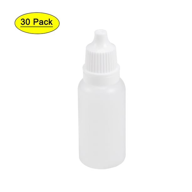Botellas exprimibles vacías de boca pequeña de plástico Uxcell de 15 ml/0.5 oz, paquete de 30