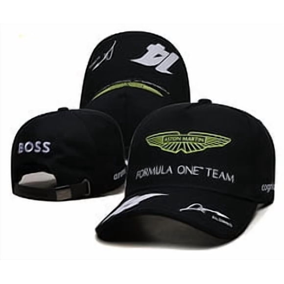 Aston Martin F1 Black Racing Cap - Iconic Wings & Team Logo