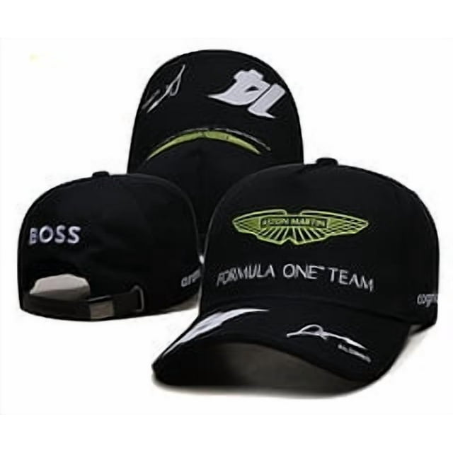Aston Martin F1 Black Racing Cap - Iconic Wings & Team Logo