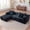 1-Black, variant on Arouseden Black Sectional Couch,108 Inch Couch with 5 Throw Pillows,Left Facing Sectional Sofa with Chaise,Cloud Sectional Couches for Living Room