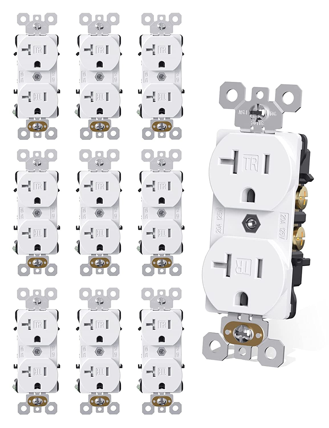 AIDA Electrical Duplex Receptacle Outlet, Commercial, 20Amp 125V, TR